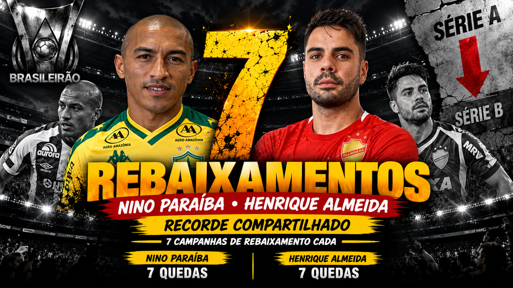 jogadores com mais rebaixamentos no Brasileirão
